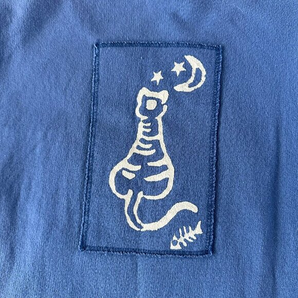 Cute Blue Cat Dress With Graphic Print By Citiknits - Size M - Picture 13 of 14